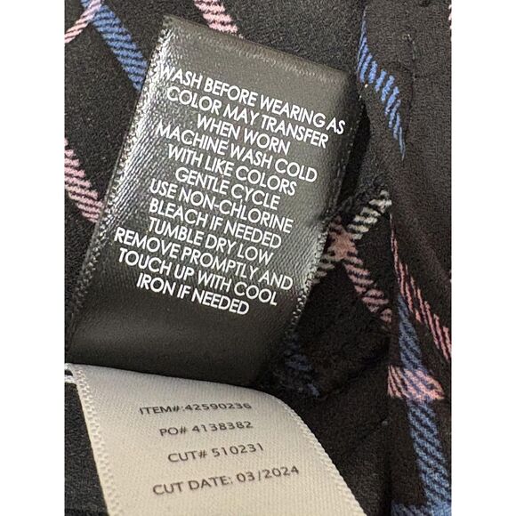 Torrid Blouse Womens 2 Black Plaid Harper Button Front Short Sleeve Plus Size - Picture 6 of 6